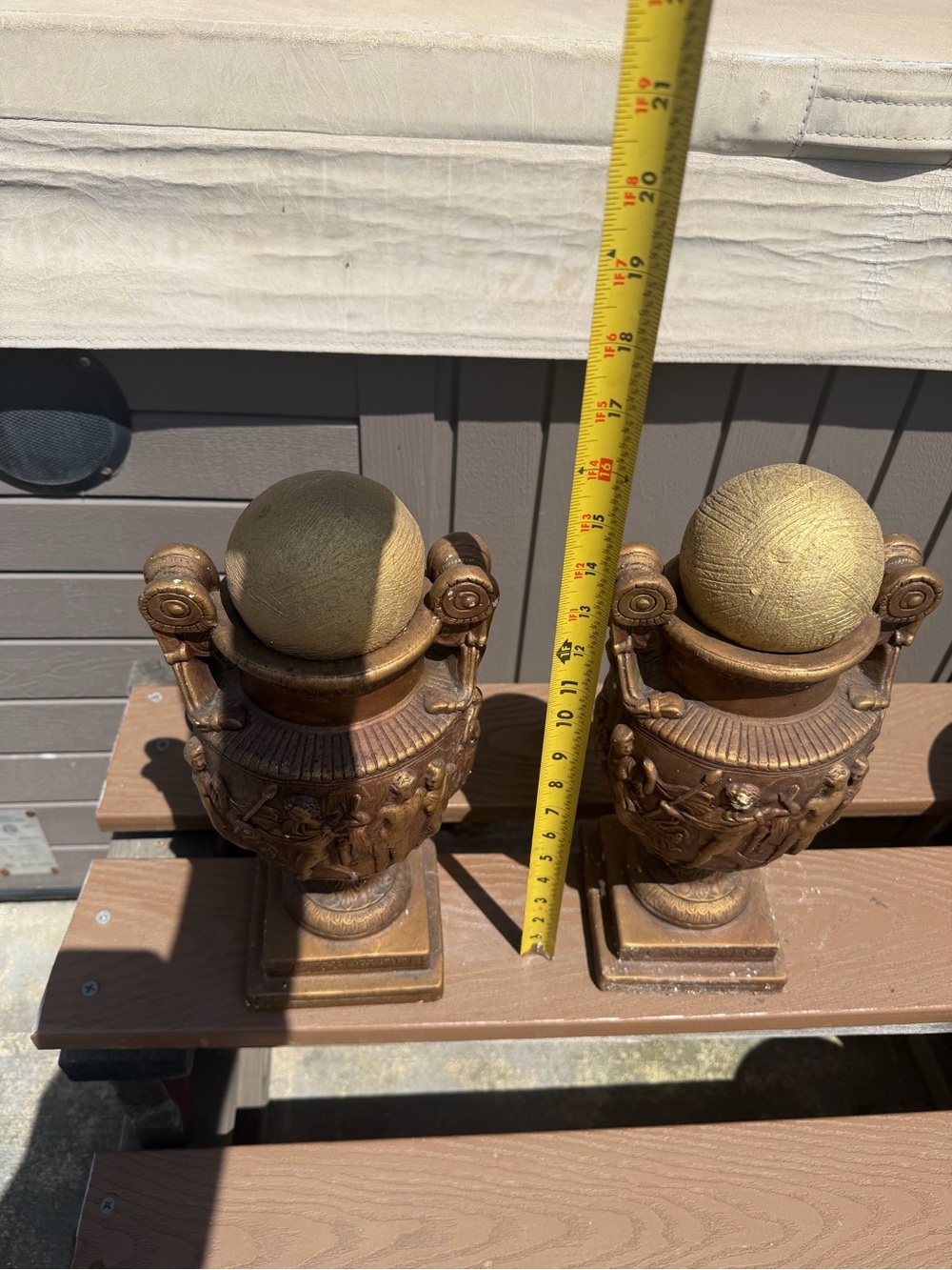 Classic Gold Decorative Urn Set - Picture 6 of 7